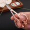 Small crochet scissors with sharp tip, embroidery and sewing scissors for detailed needlework, cross stitch and threading, 4.7 inch rose gold butterfly design, ideal for handicraft and diy projects.